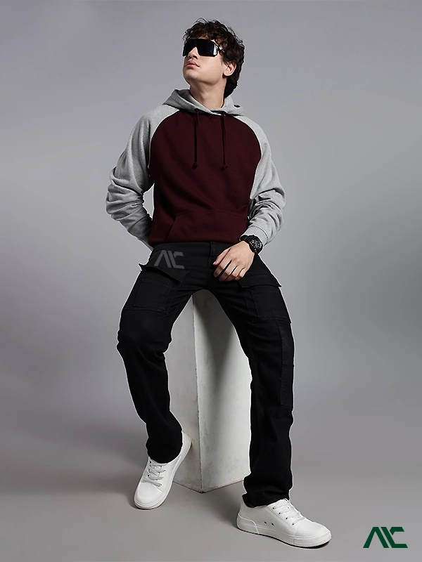 Trendy Raglan Pullover Hoodie Manufacturer in Charlotte, NC Trendy raglan pullover hoodie styled for casual comfort & active use with quality finish in the USA