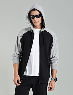 Custom Raglan Zipper Hoodie Supplier in Charlotte, NC Premium custom raglan zipper hoodie designed for apparel brands & wholesale use in Charlotte, NC.